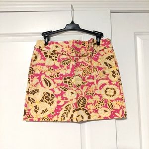 JCrew Flower Print Skirt with Bow Detail